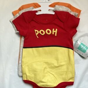 Disney Pooh Red and Yellow Baby Bodysuit